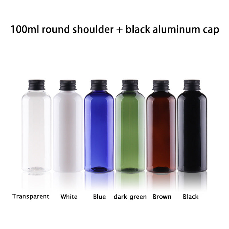 100ml round shoulder + black aluminum cap