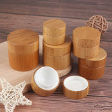 Bamboo Lid Glass Cream Jar Custom Cosmetic Container 5g to 100g