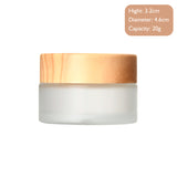 5g-60g Frosted & Clear Glass Jars with Wood Lid for Skincare