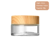 5g-60g Frosted & Clear Glass Jars with Wood Lid for Skincare