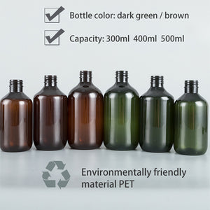 Custom Color Plastic Bottles with Screw-on Pump 100ml–500ml for Shampoo