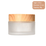 5g-60g Frosted & Clear Glass Jars with Wood Lid for Skincare