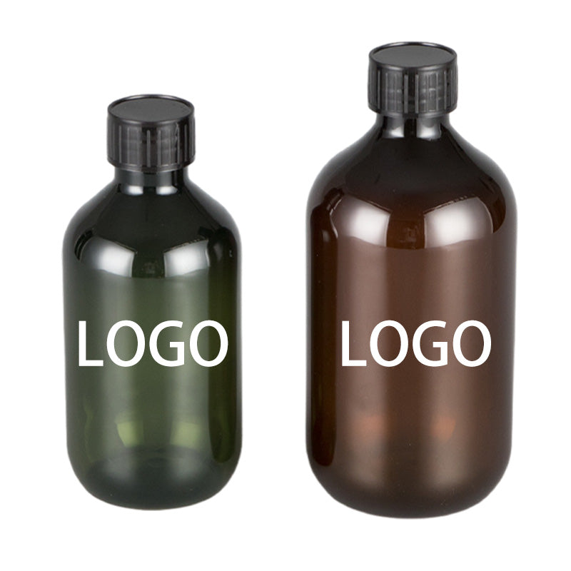 Wholesale Boston Round Plastic Bottle 300ml 400ml 500ml Factory Supply