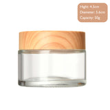 5g-60g Frosted & Clear Glass Jars with Wood Lid for Skincare