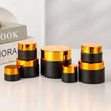 Frosted Black Glass Cream Jar with Custom Lids 5–60g
