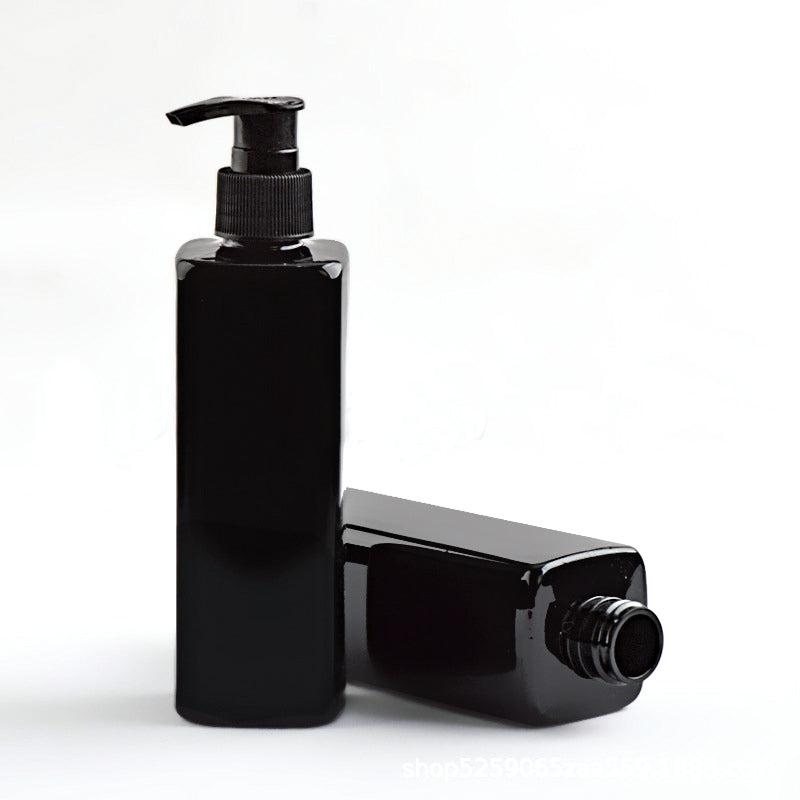 Wholesale 250ml Black PET Square Pump Bottle for Shampoo Lotion Body Wash