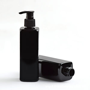 Wholesale 250ml Black PET Square Pump Bottle for Shampoo Lotion Body Wash