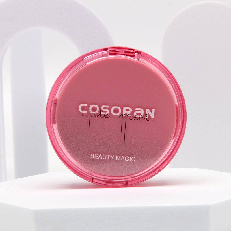 Pink Cushion Compact Case with Mirror for Custom Makeup Packaging