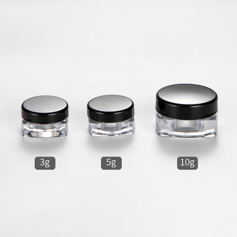 3g 5g 10g Square Base Plastic Cosmetic Cream Jars | Wholesale Sample Containers