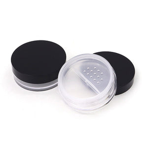 10g Plastic Loose Powder Jar with Rotating Sifter & Screw Cap | Wholesale Cosmetic Packaging OEM/ODM