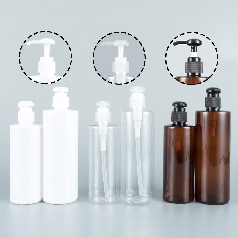 250ml 350ml Plastic Pump Bottles | Flat Shoulder Screw Pump & Round Pump Dispenser