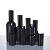 Matte Black Glass Refillable Bottles – Spray & Lotion Pump (5ml–100ml)