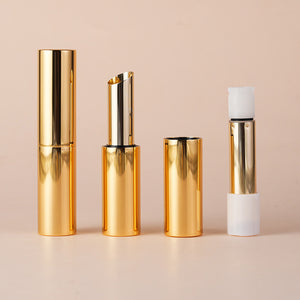 Custom Magnetic Gold Lipstick Tube with Refillable Aluminum Insert