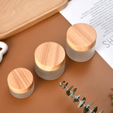 5g-60g Frosted & Clear Glass Jars with Wood Lid for Skincare