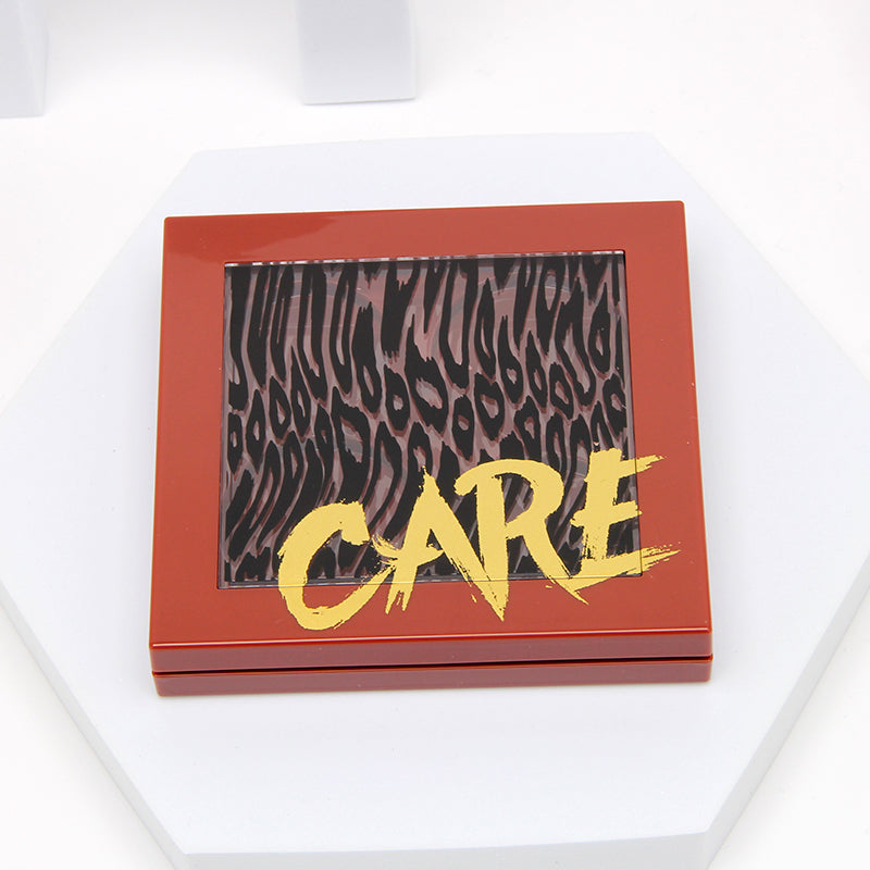 Custom Empty 4-Pan Eyeshadow Palette Red-Brown Case