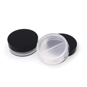 10g Plastic Loose Powder Jar with Rotating Sifter & Screw Cap | Wholesale Cosmetic Packaging OEM/ODM