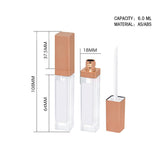 Square Lip Gloss Tube 6ml Rectangular Lip Glaze Bottle with LED Light and Mirror