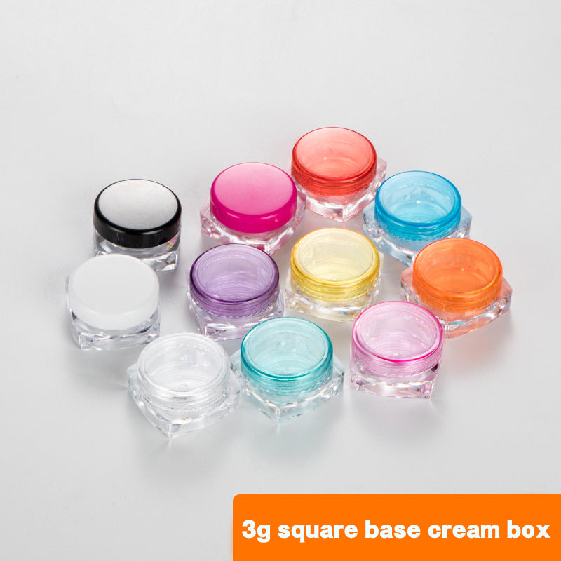 3g 5g 10g Square Base Plastic Cosmetic Cream Jars | Wholesale Sample Containers