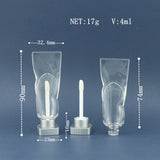 4ml Clear Lip Gloss Tube Packaging | ABS Cosmetic Lip Glaze Tube with Applicator