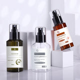 Custom PET Plastic Toner Spray Bottles 50ml to 200ml with Custom Stickers