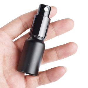 Matte Black Glass Refillable Bottles – Spray & Lotion Pump (5ml–100ml)
