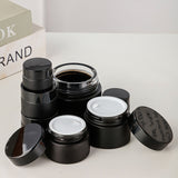 Frosted Black Glass Cream Jar with Custom Lids 5–60g