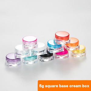 3g 5g 10g Square Base Plastic Cosmetic Cream Jars | Wholesale Sample Containers