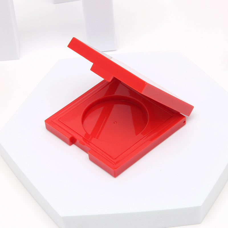 Red Square Compact Case for Single Eyeshadow with Custom Logo Design