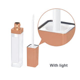 Square Lip Gloss Tube 6ml Rectangular Lip Glaze Bottle with LED Light and Mirror