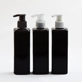 Wholesale 250ml Black PET Square Pump Bottle for Shampoo Lotion Body Wash