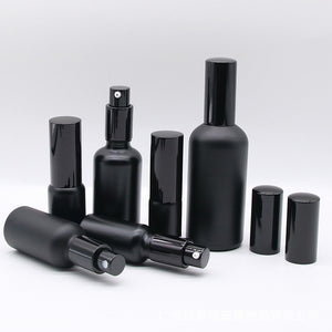 Matte Black Glass Refillable Bottles – Spray & Lotion Pump (5ml–100ml)