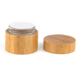 Bamboo Lid Glass Cream Jar Custom Cosmetic Container 5g to 100g
