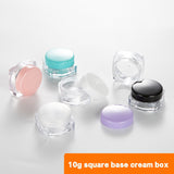 3g 5g 10g Square Base Plastic Cosmetic Cream Jars | Wholesale Sample Containers