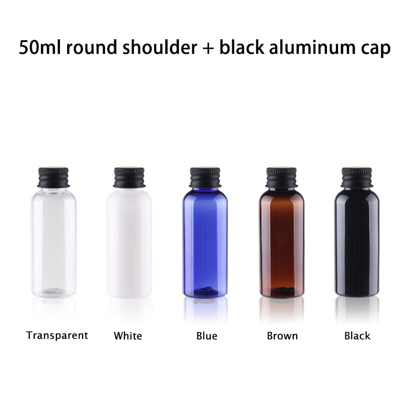 50ml round shoulder +black aluminum cap