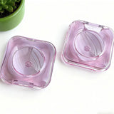 Transparent Flip-Top Cosmetic Compact for Blush, Highlighter & Eyeshadow