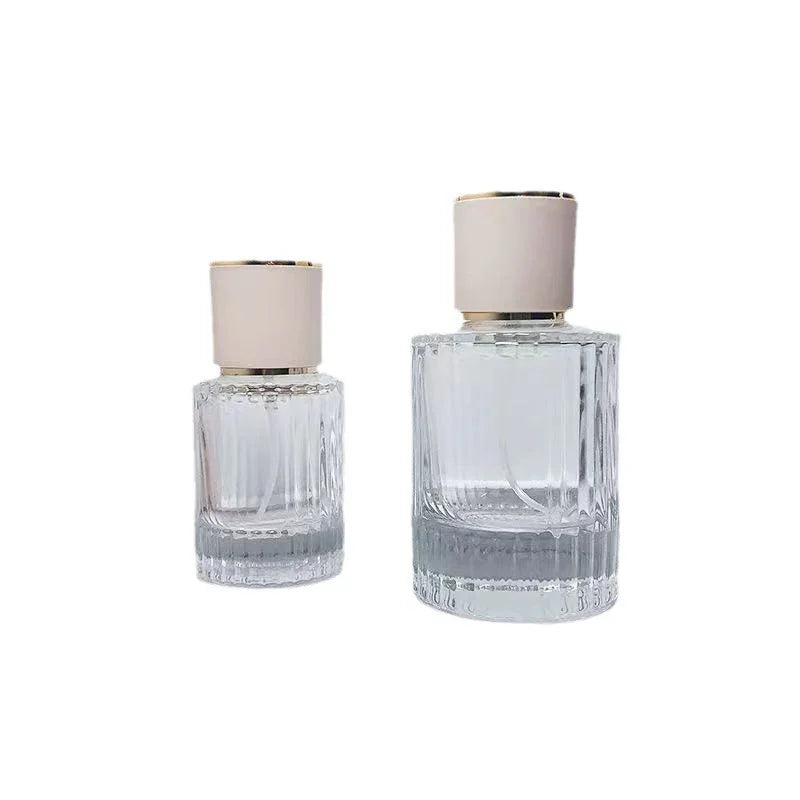 Vertical pattern perfume bottle 30ml screw-top glass perfume