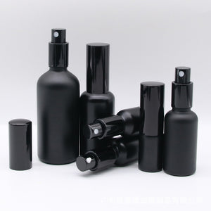 Matte Black Glass Refillable Bottles – Spray & Lotion Pump (5ml–100ml)