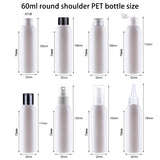 60ml round shoulder PET bottle size