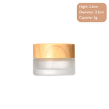 5g-60g Frosted & Clear Glass Jars with Wood Lid for Skincare