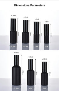 Matte Black Glass Refillable Bottles – Spray & Lotion Pump (5ml–100ml)