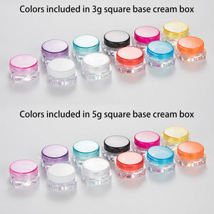 3g 5g 10g Square Base Plastic Cosmetic Cream Jars | Wholesale Sample Containers