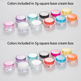 3g 5g 10g Square Base Plastic Cosmetic Cream Jars | Wholesale Sample Containers