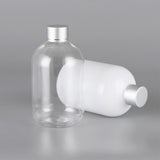 300ml PET Round Shoulder Bottle with Electroplated Aluminum Cap & Stopper – Wholesale Cosmetic Packaging