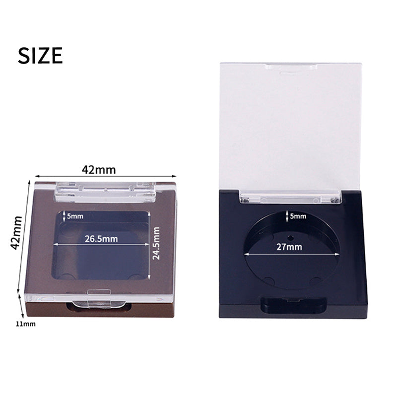 Custom Empty Single Eyeshadow and Mini Blush Palette Plastic Case with Clear Lid and Logo Printing