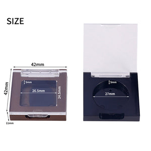 Custom Empty Single Eyeshadow and Mini Blush Palette Plastic Case with Clear Lid and Logo Printing