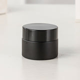 Frosted Black Glass Cream Jar with Custom Lids 5–60g
