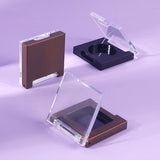 Custom Empty Single Eyeshadow and Mini Blush Palette Plastic Case with Clear Lid and Logo Printing