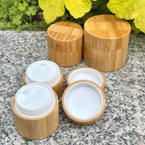 Bamboo Lid Glass Cream Jar Custom Cosmetic Container 5g to 100g