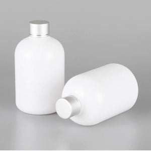 300ml PET Round Shoulder Bottle with Electroplated Aluminum Cap & Stopper – Wholesale Cosmetic Packaging