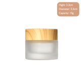 5g-60g Frosted & Clear Glass Jars with Wood Lid for Skincare